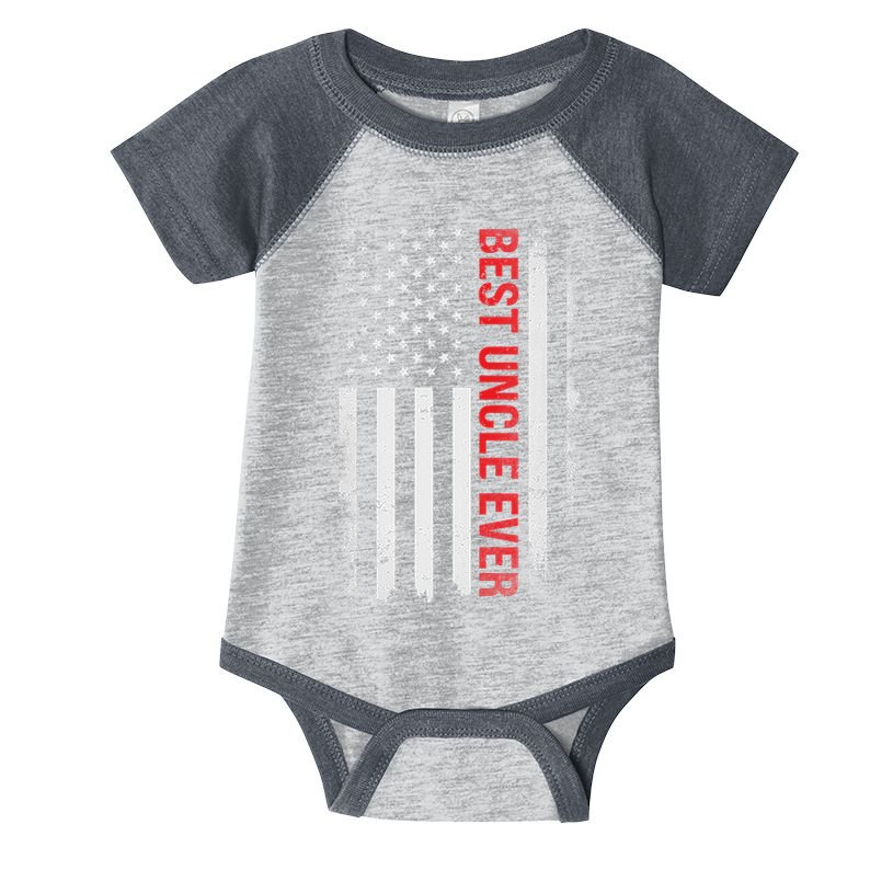 Best Uncle Ever Usa Flag Funny Uncle Infant Baby Jersey Bodysuit