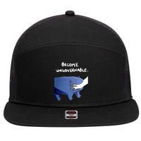 Become Ungovernable Funny Baby Hippo Moo Deng Funny Saying 7 Panel Mesh Trucker Snapback Hat