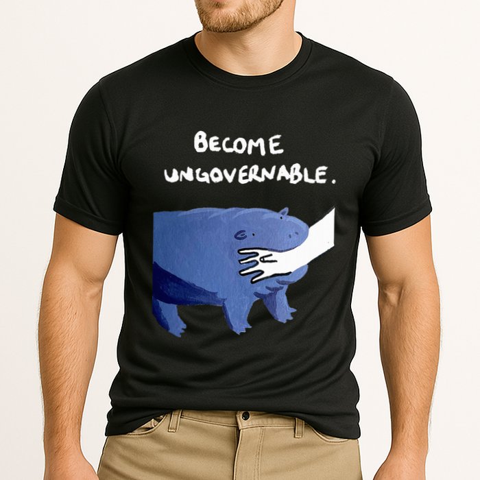 Become Ungovernable Funny Baby Hippo Moo Deng Funny Saying Performance Shirt