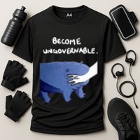 Become Ungovernable Funny Baby Hippo Moo Deng Funny Saying Performance Shirt