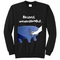 Become Ungovernable Funny Baby Hippo Moo Deng Funny Saying Sweatshirt