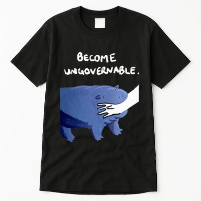 Become Ungovernable Funny Baby Hippo Moo Deng Funny Saying Tall T-Shirt