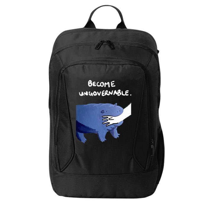 Become Ungovernable Funny Baby Hippo Moo Deng Funny Saying City Backpack