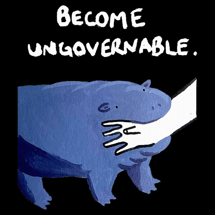 Become Ungovernable Funny Baby Hippo Moo Deng Funny Saying Sustainable Bucket Hat