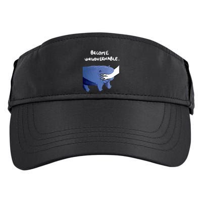 Become Ungovernable Funny Baby Hippo Moo Deng Funny Saying Adult Drive Performance Visor
