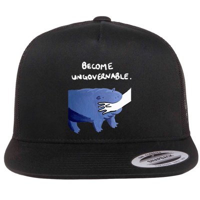 Become Ungovernable Funny Baby Hippo Moo Deng Funny Saying Flatbill Hat