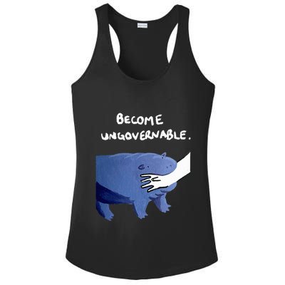 Become Ungovernable Funny Baby Hippo Moo Deng Funny Saying Ladies PosiCharge Competitor Racerback Tank