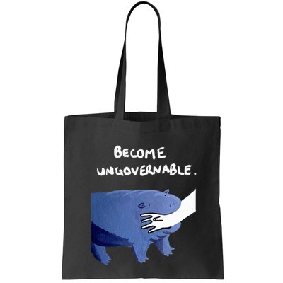 Become Ungovernable Funny Baby Hippo Moo Deng Funny Saying Bag