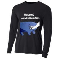 Become Ungovernable Funny Baby Hippo Moo Deng Funny Saying Cooling Performance Long Sleeve Crew