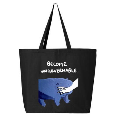 Become Ungovernable Funny Baby Hippo Moo Deng Funny Saying 25L Jumbo Tote