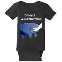 Become Ungovernable Funny Baby Hippo Moo Deng Funny Saying Baby Bodysuit