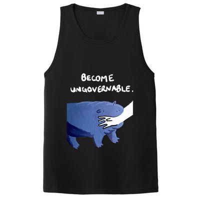 Become Ungovernable Funny Baby Hippo Moo Deng Funny Saying PosiCharge Competitor Tank