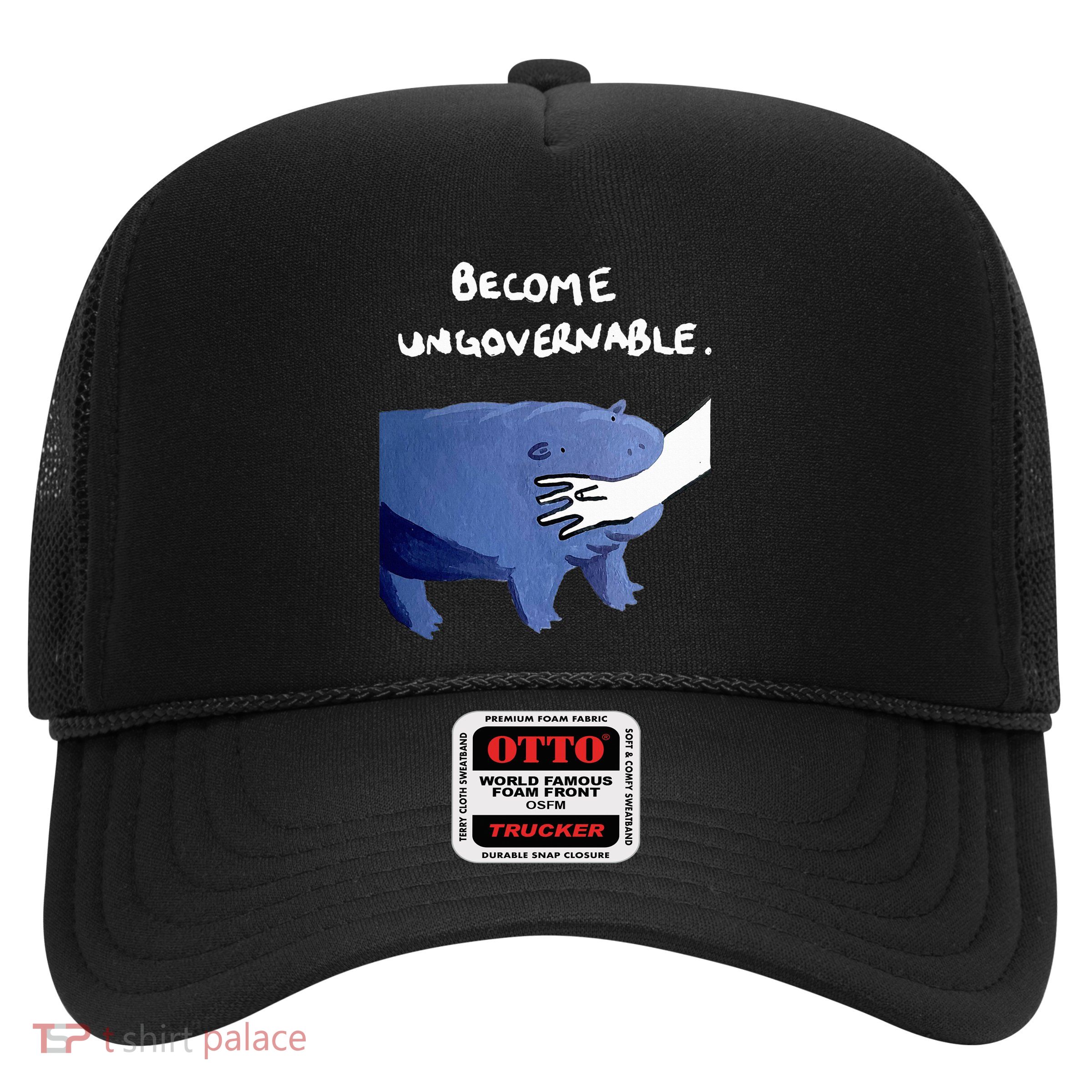 Become Ungovernable Funny Baby Hippo Moo Deng Funny Saying Trucker Hat