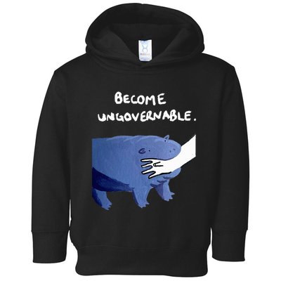Become Ungovernable Funny Baby Hippo Moo Deng Funny Saying Toddler Hoodie