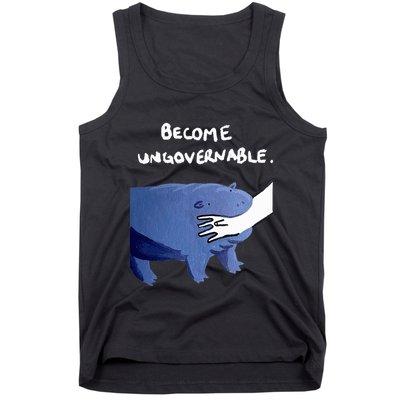 Become Ungovernable Funny Baby Hippo Moo Deng Funny Saying Tank Top