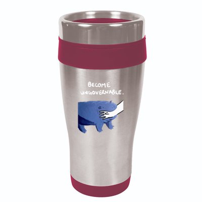 Become Ungovernable Funny Baby Hippo Moo Deng Funny Saying 16oz Travel Tumbler