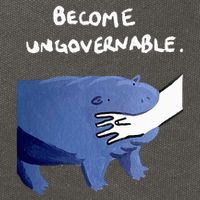 Become Ungovernable Funny Baby Hippo Moo Deng Funny Saying Cotton Canvas Backpack
