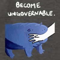 Become Ungovernable Funny Baby Hippo Moo Deng Funny Saying Vector Backpack
