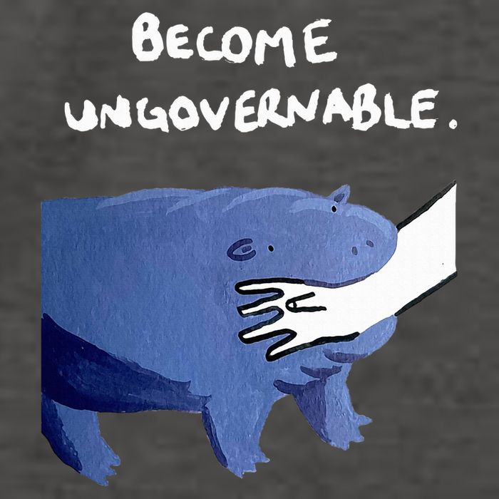 Become Ungovernable Funny Baby Hippo Moo Deng Funny Saying Vector Backpack