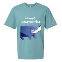 Become Ungovernable Funny Baby Hippo Moo Deng Funny Saying Sueded Cloud Jersey T-Shirt