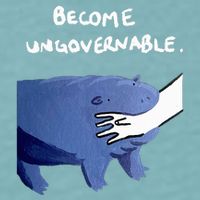 Become Ungovernable Funny Baby Hippo Moo Deng Funny Saying Sueded Cloud Jersey T-Shirt