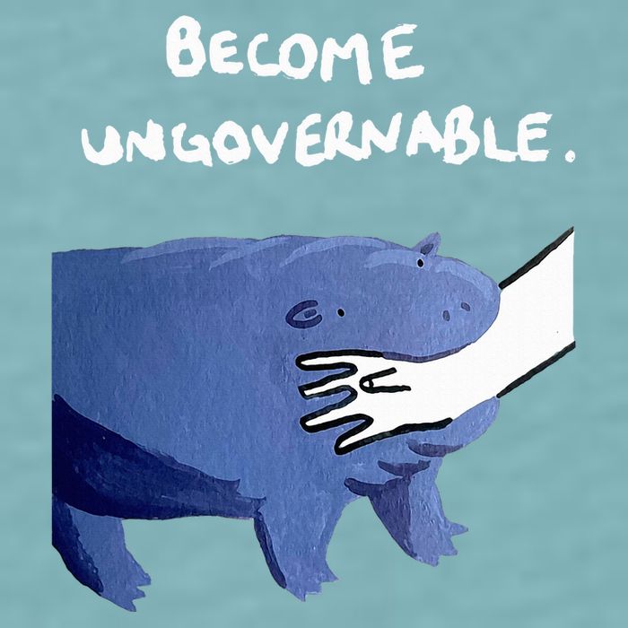 Become Ungovernable Funny Baby Hippo Moo Deng Funny Saying Sueded Cloud Jersey T-Shirt