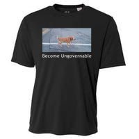 Become Ungovernable Funny Dog Meme Men Women Cooling Performance Crew T-Shirt