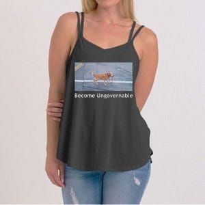 Become Ungovernable Funny Dog Meme Men Women Women's Strappy Tank