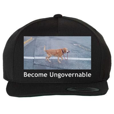 Become Ungovernable Funny Dog Meme Men Women Wool Snapback Cap