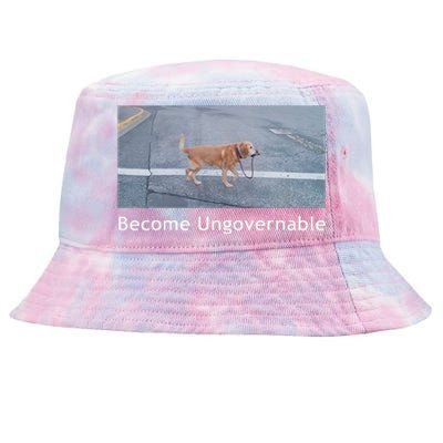 Become Ungovernable Funny Dog Meme Men Women Tie-Dyed Bucket Hat