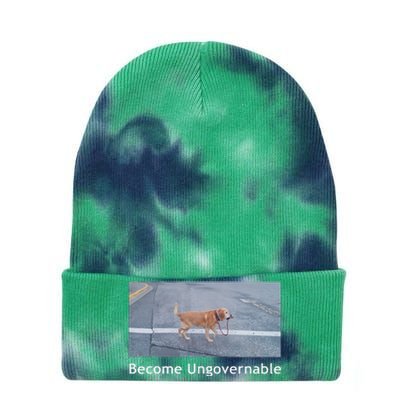 Become Ungovernable Funny Dog Meme Men Women Tie Dye 12in Knit Beanie