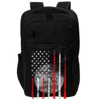 Baseball Usa Flag American Flag Patriotic 4th Of July Impact Tech Backpack