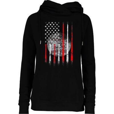 Baseball Usa Flag American Flag Patriotic 4th Of July Womens Funnel Neck Pullover Hood