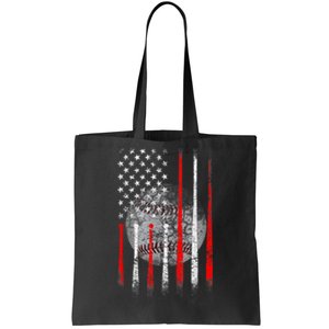 Baseball Usa Flag American Flag Patriotic 4th Of July Tote Bag