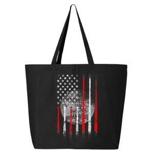 Baseball Usa Flag American Flag Patriotic 4th Of July 25L Jumbo Tote