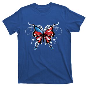 Butterfly Usa Flag Cute 4th Of July Funny American Gift T-Shirt