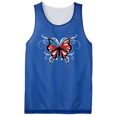 Butterfly Usa Flag Cute 4th Of July Funny American Gift Mesh Reversible Basketball Jersey Tank