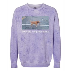 Become Ungovernable Funny Dog Meme Colorblast Crewneck Sweatshirt