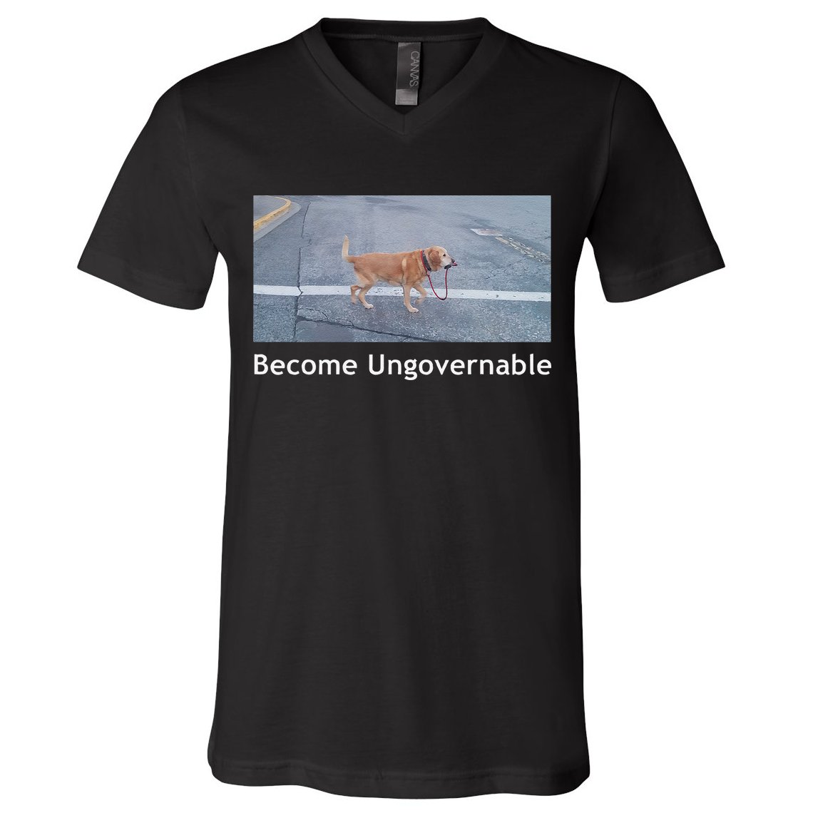 Become Ungovernable Funny Dog Meme V-Neck T-Shirt