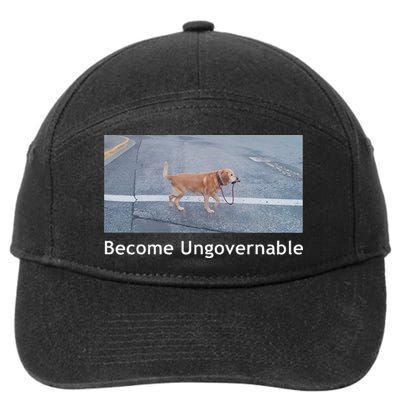 Become Ungovernable Funny Dog Meme 7-Panel Snapback Hat