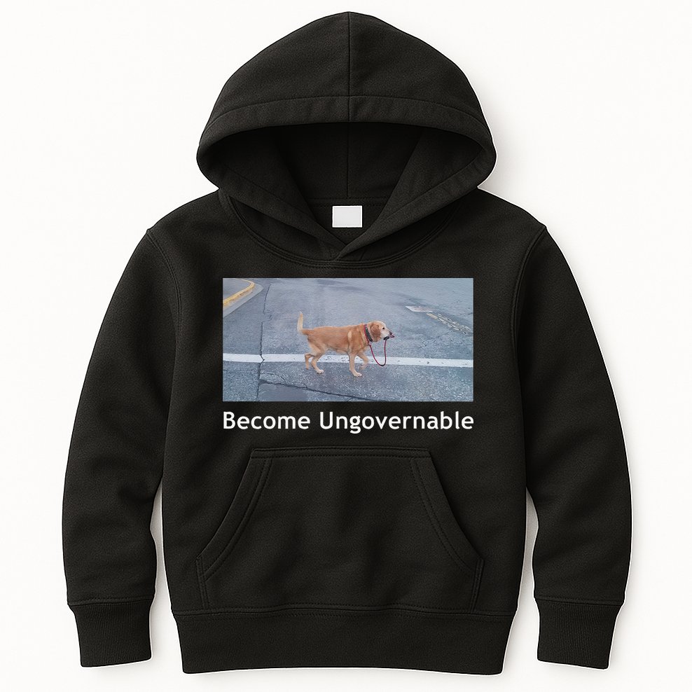 Become Ungovernable Funny Dog Meme Kids Hoodie