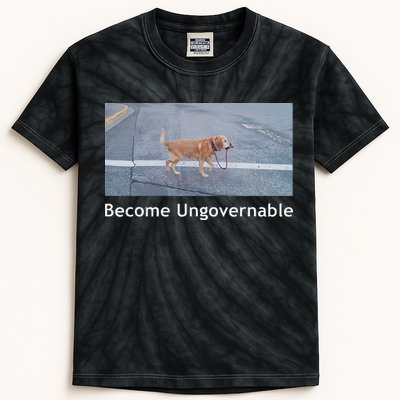 Become Ungovernable Funny Dog Meme Kids Tie-Dye T-Shirt