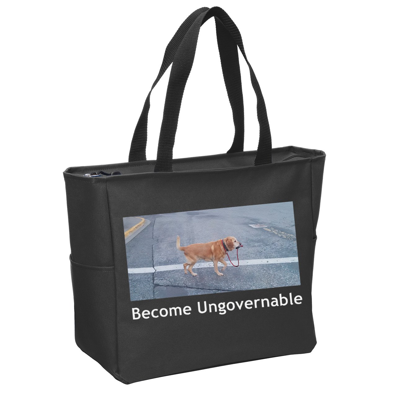 Become Ungovernable Funny Dog Meme Zip Tote Bag