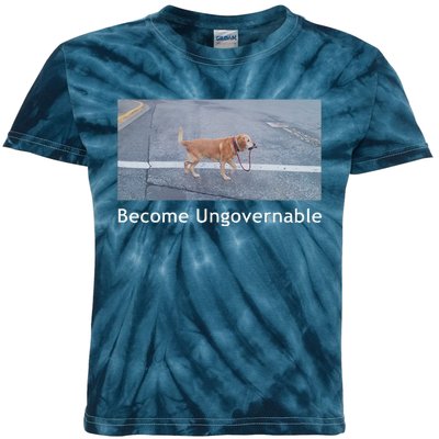 Become Ungovernable Funny Dog Meme Kids Tie-Dye T-Shirt