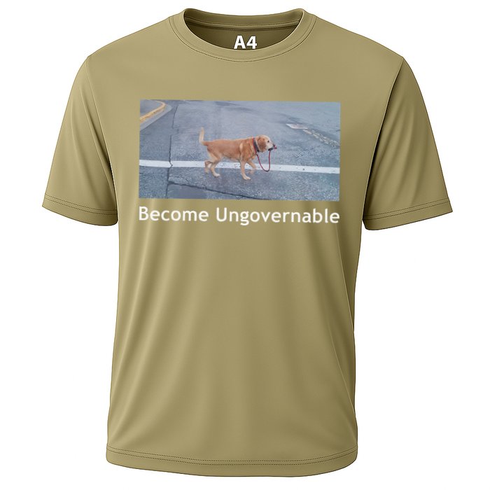 Become Ungovernable Funny Dog Meme Cooling Performance Crew T-Shirt