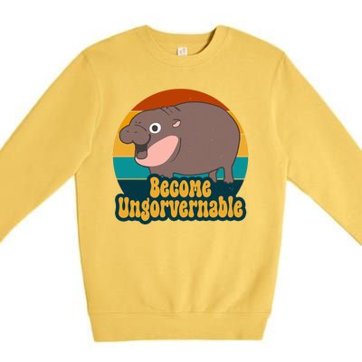 Become Ungovernable Funny Hippo Premium Crewneck Sweatshirt