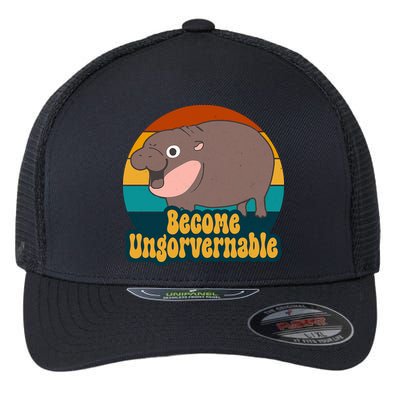 Become Ungovernable Funny Hippo Flexfit Unipanel Trucker Cap