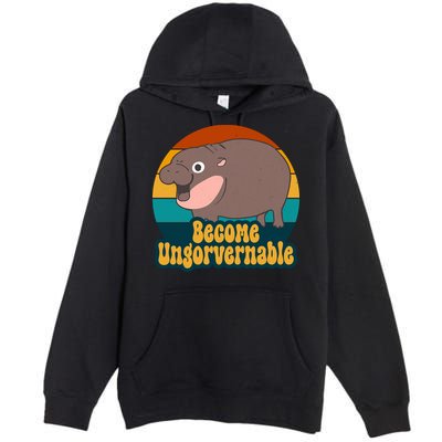 Become Ungovernable Funny Hippo Premium Pullover Hoodie