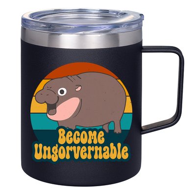 Become Ungovernable Funny Hippo 12oz Stainless Steel Coffee Mug