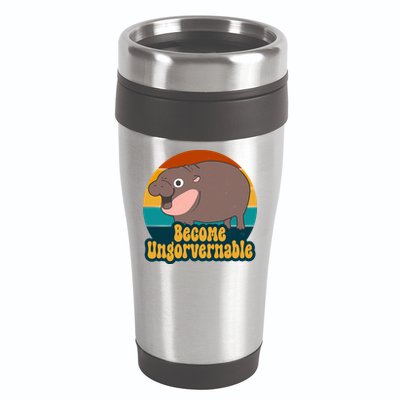 Become Ungovernable Funny Hippo 16oz Travel Tumbler